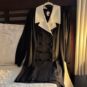 Elegant Black and White Women's Coat